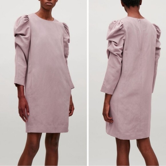 COS Collection of Style Structured Puff Long Sleeve Shift Dress in Mauve… - Picture 1 of 8